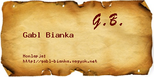 Gabl Bianka névjegykártya